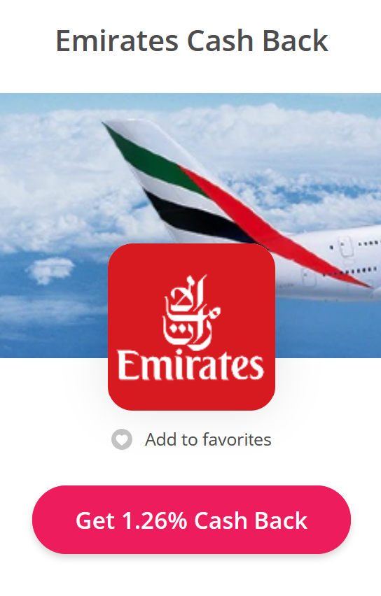 Topcashbackの利用でエミレーツ航空の航空券がお得に購入できる