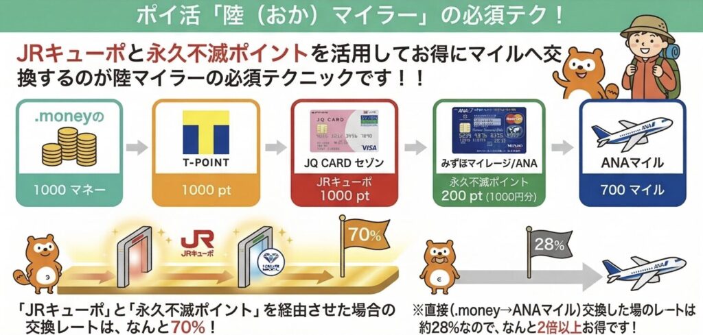 陸マイラーに必須のマイル交換テクニック