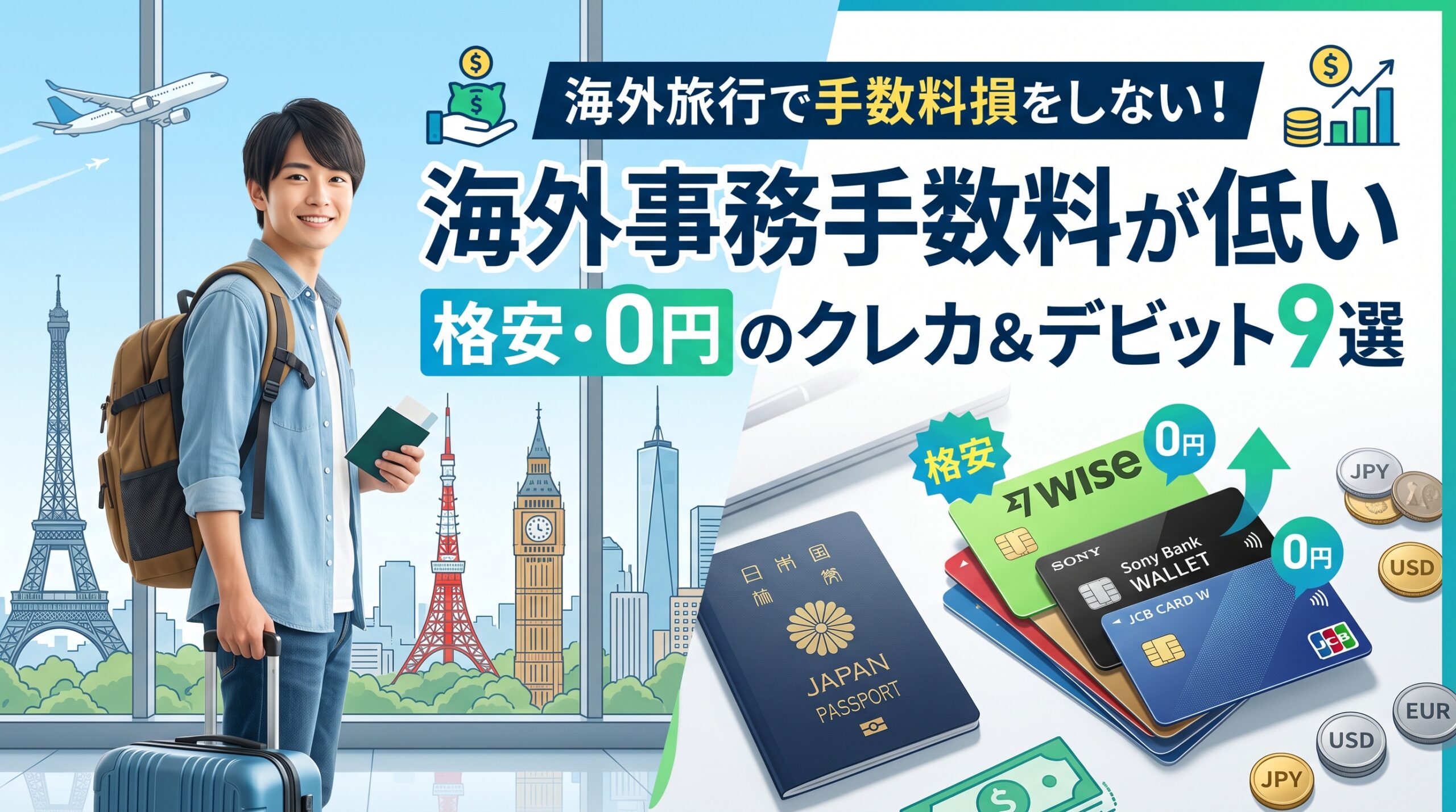 クレジットカードの海外事務手数料を比較